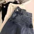 thumbnail image 7 of mgoYE School Uniform Skirt Girls 6M-13T Cotton Elastic Waist Comfortable Jean Skirt(Black,12-13 Years), 7 of 7