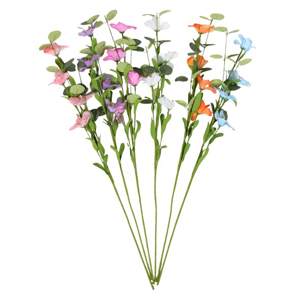 USHOBE 6pcs Artificial Eucalyptus Leaves Stems Assorted Color For Wedding Party Decor With Plastic