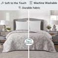 thumbnail image 3 of Mainstays Botanical Floral Stitched Quilt, Full/Queen, Light Purple, Reversible Lightweight Bedding, 3 of 10