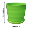thumbnail image 3 of Hvmvliv Flower Pot Vibrant Plastic Succulents Planter 15.5x14cm - Includes Matching Saucer and Drainage Holes for Healthy Plant Growth, Perfect for Indoor Outdoor Home Decor Green, 3 of 6