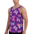 thumbnail image 2 of Rateoe Bright Butterflies Pattern Sleeveless Gym Shirt Muscle Tee Breathable Workout Shirt Slim-Fit Tank Quick Dry Fit Muscle Tank Top Bodybuilding Sleeveless T Shirt-XX-Large, 2 of 7