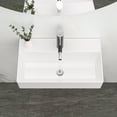 thumbnail image 6 of 21"×12"×5" White Ceramic Rectangular Wall-mounted Bathroom Sink with Single Faucet Hole and Overflow Hole, 6 of 10
