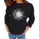 thumbnail image 1 of Sudadera con cuello redondo de girasol para mujer, transpirable, cómoda, holgada, de manga larga, para uso diario, negro, L, 1 of 4
