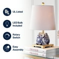 thumbnail image 6 of JONATHAN Y Justina 16" Ceramic Mini LED Table Lamp, Blue/White, JYL3014A, 6 of 6