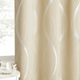 thumbnail image 4 of NICETOWN Blackout Curtains 95 Inch Length 2 Panels Thermal Insulated Window Treatment for Bedroom Grommet Room Darkening Curtains with Wave Vine Printed, 52x95 inch, 4 of 11