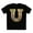 Black, variant on Letter Shirt, Shirt with Letters, Tee Shirt with Gold Letters