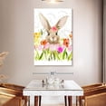 thumbnail image 3 of Elephant Stock April Flowers And Bunny I Wall Art - Vertical Canvas Wall Art - Kids Room Wall Decor - Holiday Canvas - White And Yellow Decor By Jennifer Paxton Parker - 34" x 51", 3 of 8
