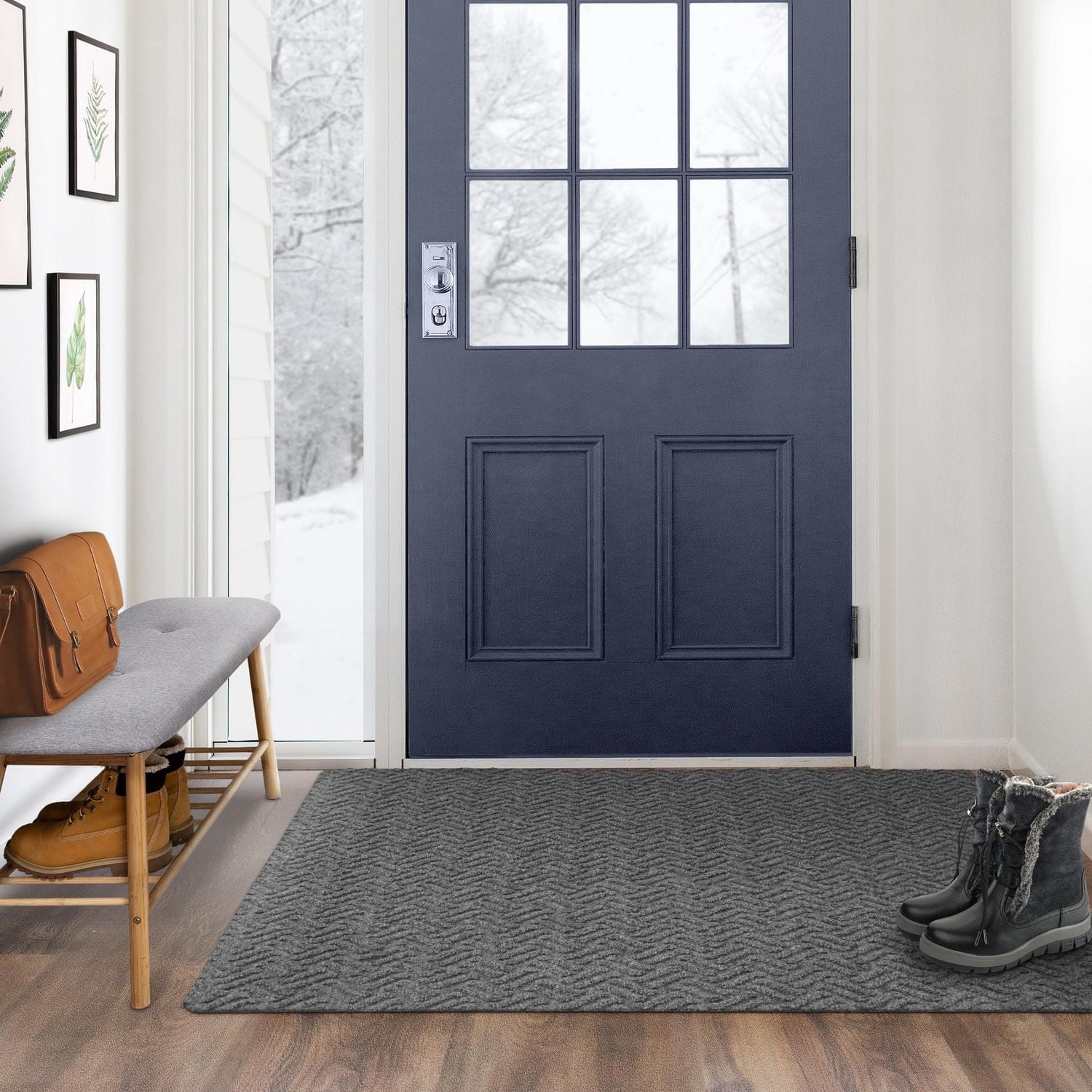 Paillasson Whipcord gris, 36 po x 48 po