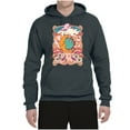 thumbnail image 2 of Wild Bobby Sun and Moon Groovy Vintage Daisy Flowers Stars Vintage Unisex Hoodie Sweatshirt, Charcoal, X-Large, 2 of 6