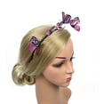 thumbnail image 5 of HuangHuanChen Women Butterfly Fascinators Headclip Headbands Fascinators Hat Women Headpiece for Women Headband For Women Hair Day Accessories for Tea Party Wedding Halloween Pink One Size, 5 of 6