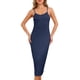 thumbnail image 1 of Noche de inspiración para mujeres, camisón ajustable con tirantes de espagueti, vestido de dormir de modal, talla XL, color navy, 1 of 6