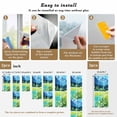 thumbnail image 6 of Blue Green Forests Window Privacy Film, Spring Oil Painting Daisy Nature Landscape Static Cling UV Sun Blocking Tint Film Heat Control Windows Films for Bedroom Bathroom, Window Stickers 23.6"x59", 6 of 7
