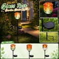 thumbnail image 6 of Solar Hand Blown Glass Rose Garden Stake Light Outdoor Decorative Ground Insert Art Glass Flower Yard Ornament, 6 of 7