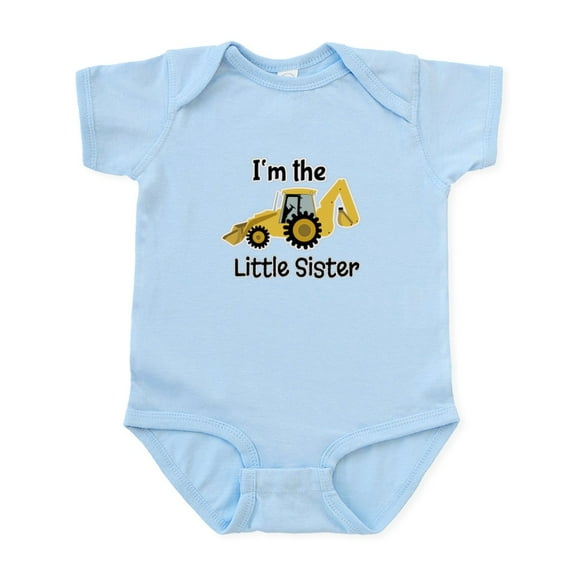 CafePress - Little Sister Backhoe I'm The Little Sister Body S - Baby Light Bodysuit, Size Newborn - 24 Months
