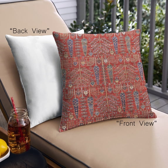 Ahgly Company Outdoor Square Mid-Century Modern Throw Pillow, 18 inch by 18 inch
