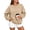 Beige, variant on Womens Chest Pocket Crewneck Sweatshirts Long Sleeve Casual Pullover Tops Lightweight Fall Winter Sweatshirts(Black,XXXL)