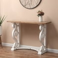thumbnail image 3 of LuxenHome Vintage White and Natural Wood Console and Entry Table, 3 of 10