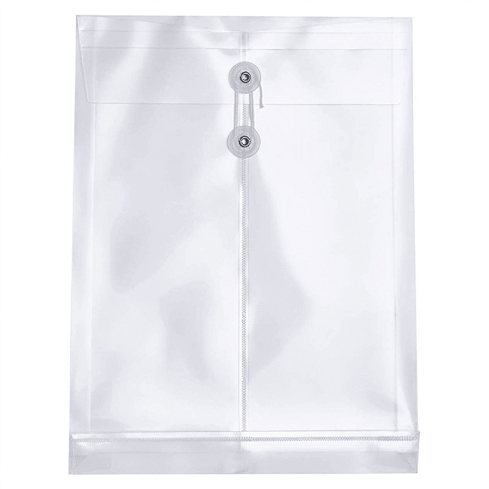 24 Pack Clear Plastic Envelopes Envelopes Expandable Files Document Folders with Button & String Tie Closure A4