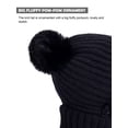 thumbnail image 4 of BadPiggies Womens Winter Beanie Scarf Mask Set, 3-in-1 Cozy Fleece Lined Knit Pompom Hat with Ear Flaps Windproof Neck Warmer (Black), 4 of 6
