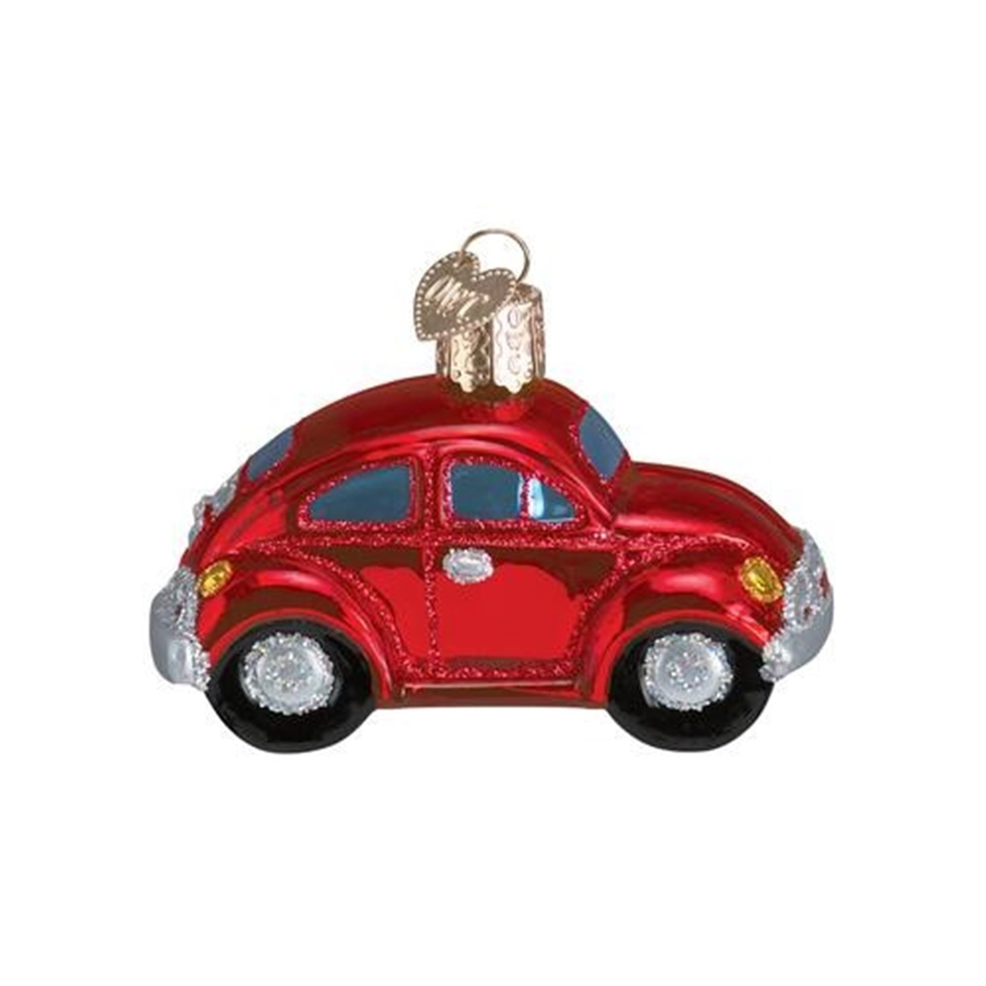 Auto Collection Buggy - Yellow Old World Christmas Glass Blown Ornament with S-Hook and Gift Box 