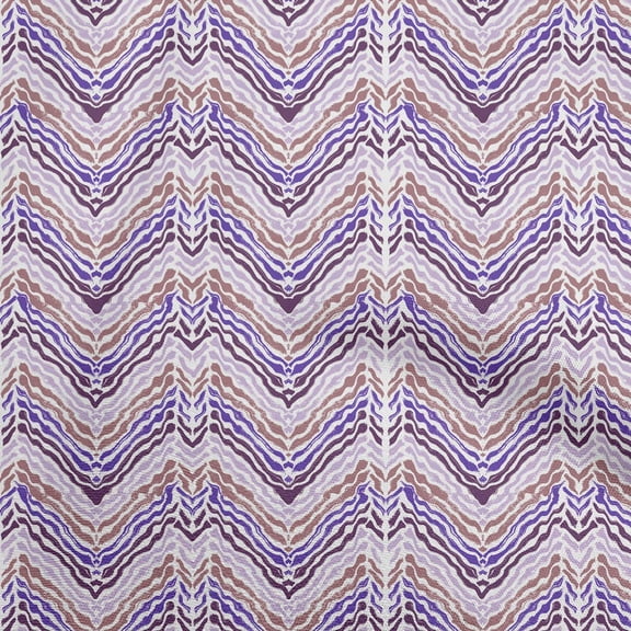 oneOone Cotton Silk Purple Fabric Chevron Sewing Fabric By The Yard Printed Diy Clothing Sewing Supplies 42 Inch Wide