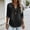 Black, variant on Shirts for Women Casual Women's Denim Blouse Casual V Neck 3/4 Sleeve Loose Tunic Top Vintage Washed Jean Shirt with Side Slit Black 2X