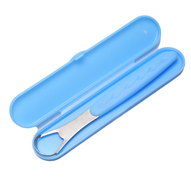Set de limpiadores linguales, raspadores de lengua de acero inoxidable, cuidado bucal