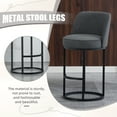 thumbnail image 3 of Newest Barrel Counter Stools with Backrest and Footrest, Modern Kitchen Island Stools, Gray (Set of 2), 3 of 13