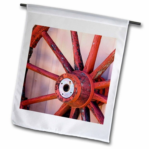 3dRose, Farm, Western wagon wheel, Santa Fe, New Mexico - US32 JMR0412 - Julien McRoberts, 12 x 18 inch Garden Flag