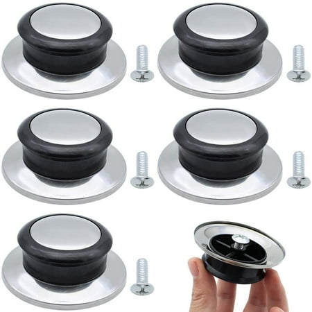

6 Pieces Universal Pot Lid Top Replacement Knob Heat Resistant and Prevent static electricity(Black)