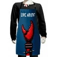thumbnail image 1 of Indie Kids Apron, Crab Claw with Spiky Wristbands Heavy Rock Live Music Performance Inscription Art, Boys Girls Apron Bib with Adjustable Ties for Cooking Baking Painting, Blue Red Black, by Ambesonne, 1 of 2