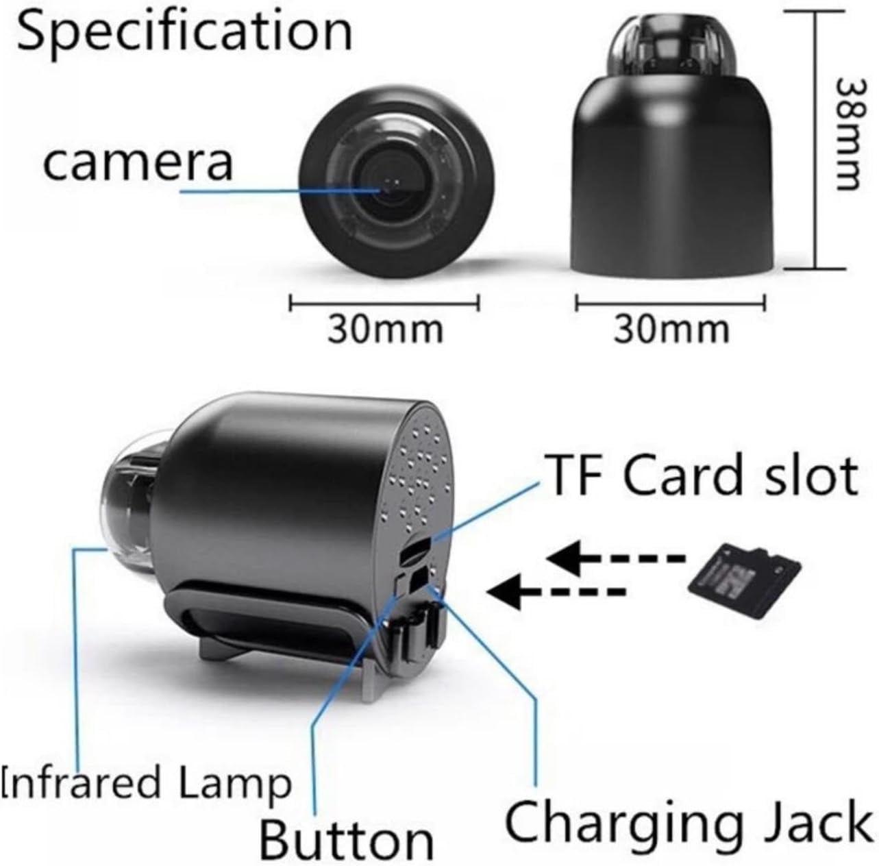 Magnetic Mini Security Camera Outdoor, 4PCS Magnetic Mini Security Camera,1080P HD Mini Wireless Camera Access Via Mobile App Anytime for Baby Monitor Dog in Door