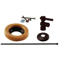 Westbrass Toilet Wax Ring Kit with Supply Line and 1/2" IPS Lever Handle Angle Stop, Oil Rubbed Bronze