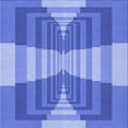 thumbnail image 1 of Ahgly Company Indoor Square Patterned Ocean Blue Area Rugs, 5' Square, 1 of 6