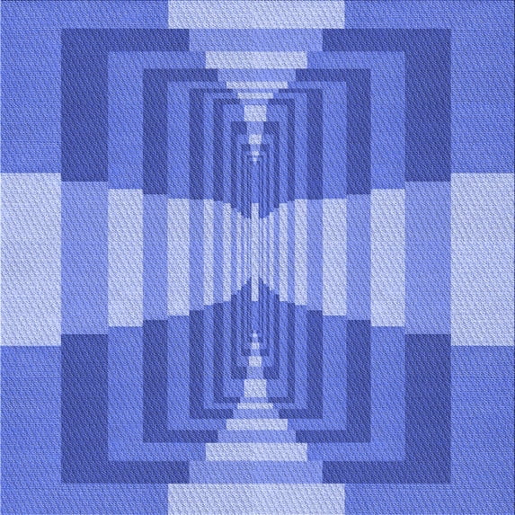 Ahgly Company Indoor Square Patterned Ocean Blue Area Rugs, 5' Square