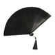 thumbnail image 4 of de mano plegable chino, ventilador de seda de bambú, ventilador de mano chinoiserie ligero decorativo, ventilador plegable para fiesta de Negro, 4 of 9