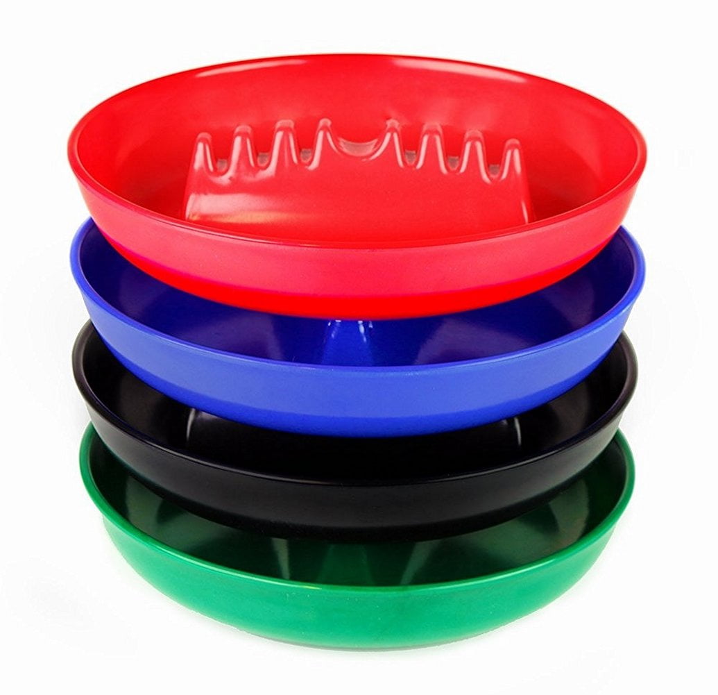 3 Pcs Tobacco Trays Metal Colorful Round Ashtrays Random Patterned Trays for Bars