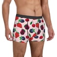thumbnail image 5 of Men's Boxer Briefs, strawberry Blueberry design Soft Comfy Mens Underwear Boxer Briefs Breathable With Widen Waist, 5 of 7