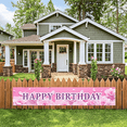 thumbnail image 5 of Pink Floral Banner Rose Design Celebration Backdrop for Birthday Party Kids Decor, 5 of 9