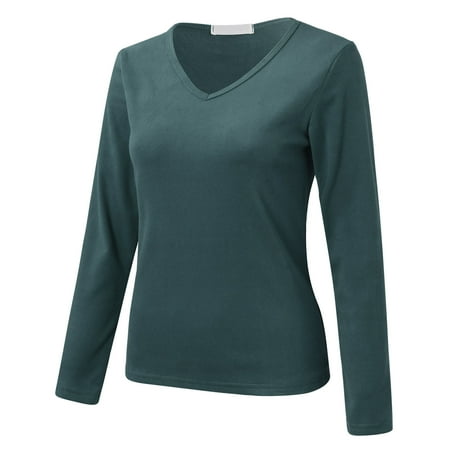 Women Crew Neck Fleece Womens Thermal Tops Medium Lined Thermal Underwear Men s Thermal Underwear Tops with Buttons Slim Tops Long Sleeve Thermal Shirts Winter Tops