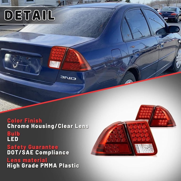 Taillight Set suitable for Honda Civic Sedan 1996-2001 - Red/Clear