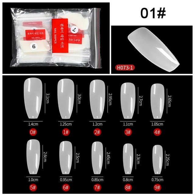 500PCS French Point Ballet Nail Clear Gelly Tips Soft Gel Full Cover Nail Tips