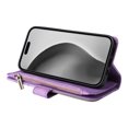 thumbnail image 6 of Dteck Zipper Wallet Case for iPhone 16 Pro Max,Magnetic Leather 9 Card Slots Wallet Case Shockproof Kickstand Full Body Protection Cover with Wrist Strap for iPhone 16 Pro Max,Purple, 6 of 7