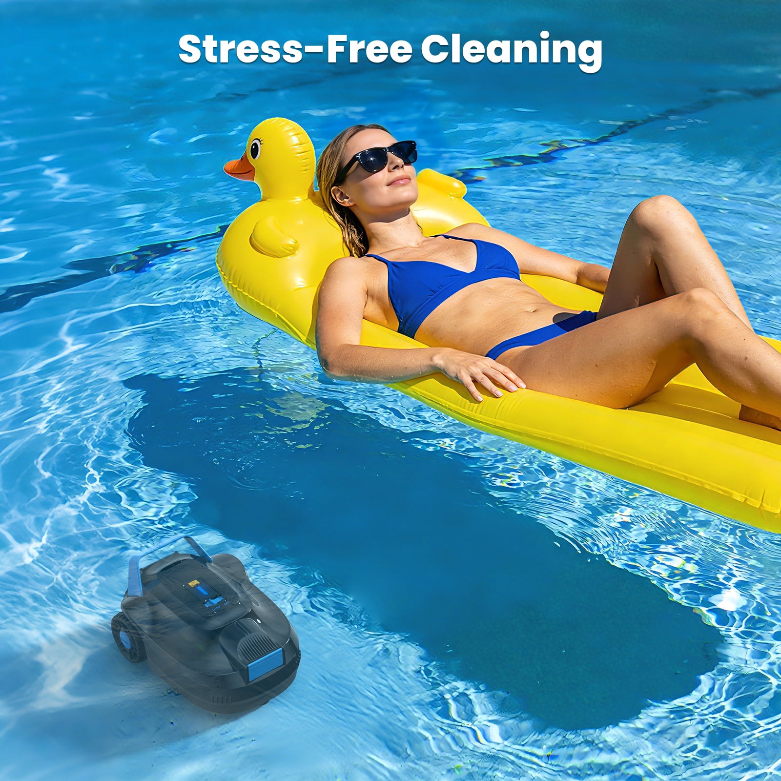 AIRROBO CP02  Cordless Robot Pool Vacuum  Robotic Pool Cleaner,120 Runtime for Small Above Ground Pool and In Ground Pool