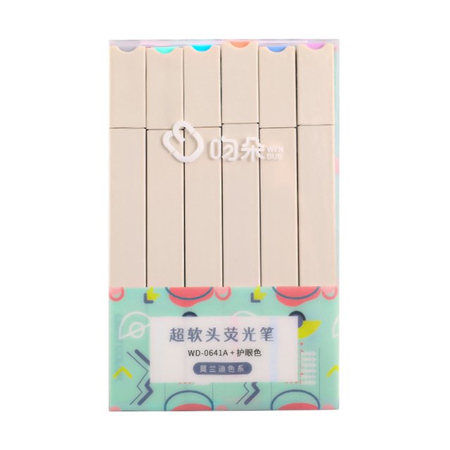 YIMWNYI 6Pcs 10ml Soft Head Highlighters Pen, Water-Based Ink, Quick Drying, Non-Neon Fluorescent Marking Pen for Journals, Planners, Notes, and Office Use, Large Capacity, Mild & Soft Colors