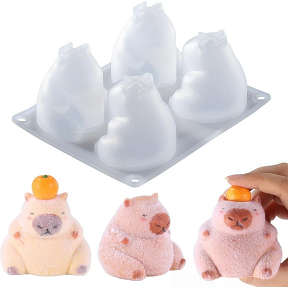 LET'S RESIN 4 Pcs Capybara Silicone Molds for Taba Squishy, Resin Casting, Effortless Demolding Molds for Stress Relief DIY Decompression Gift Home Decor