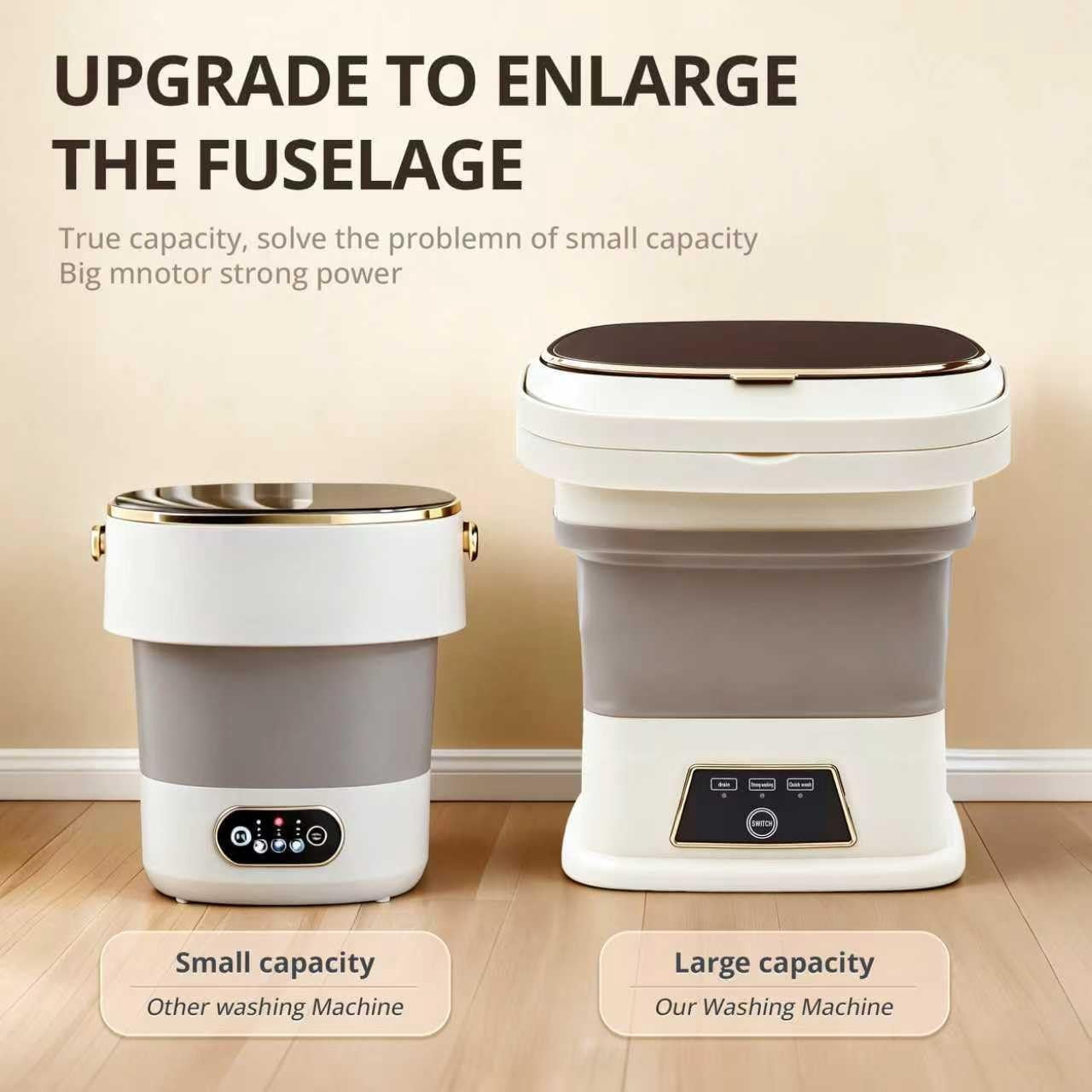 Portable Washing Machine, 16L Upgraded Mini Washer with Spin Basket Laundry Machine for Baby Clothes, Underwear, Socks; Ideal for Travel, Dorms, Camping (gray)