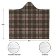 thumbnail image 3 of Wearable Blanket,Brown Beige Checkerboard Checkered Pattern Hooded Wearable Sherpa Blanket for Adults & Teens,Winter Poncho Shawl Wrap Cape Thick Warm,50"x60", 3 of 5