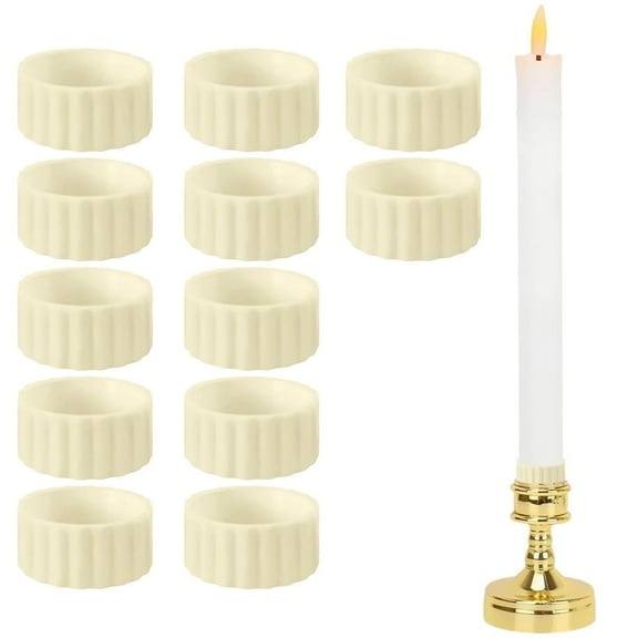 Triani 12Pcs Rubber Taper Candle Hugger Grips Rings Holders Candle Hugger Gaskets and Peg Holders Stay Put for Secure Upright Fit in Candle Holders & Cups
