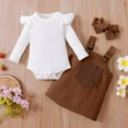 thumbnail image 2 of mgoYE 6-9 Month Girl Clothes Preemie Newborn Baby Girl Clothes Infant Romper Fall Winter Outfits Gifts for Girls Cute Bell Bottoms Pant Sets(Brown,18-24 Months), 2 of 8